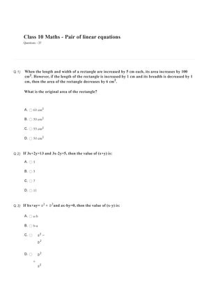 Maths Olympiad Class 10 - Sample question paper 11