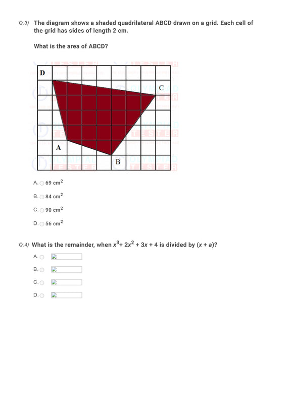 Maths Olympiad Class 10 - Sample question paper 20