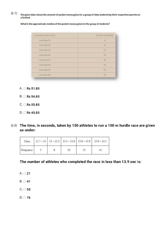 Maths Olympiad Class 10 - Sample question paper 17
