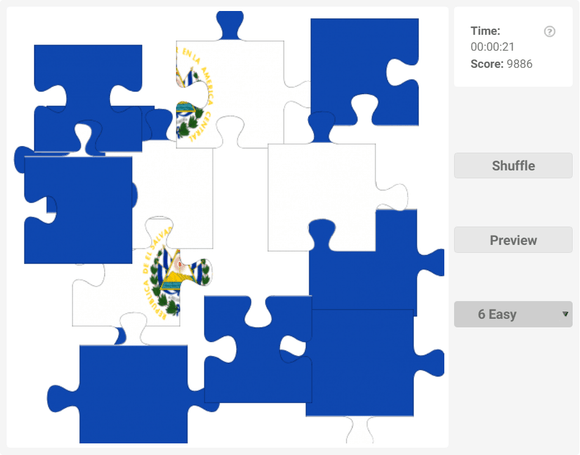 Online jigsaw puzzles on country flag of El Salvador