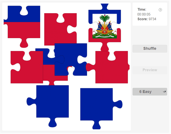 Online Jigsaw puzzles for kids - Country flag of on Haiti