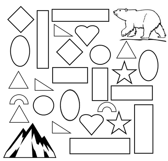 shape maze kindergarten math worksheet
