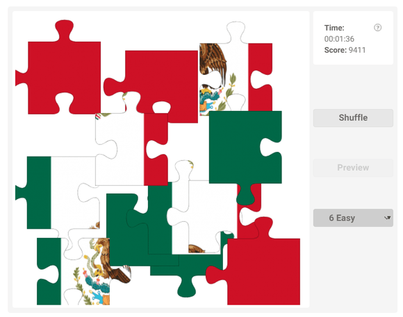 Online jigsaw puzzles for kids - Flag of Mexico