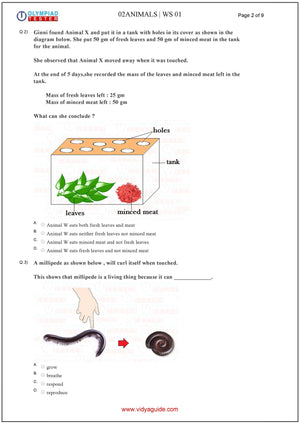 Class 2 Science  - Worksheet 02