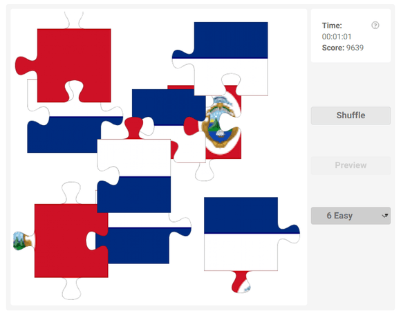 Online jigsaw puzzles for kids - Country flag of Costa Rica