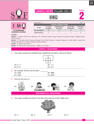 Class 2 IMO Sample paper - Free download