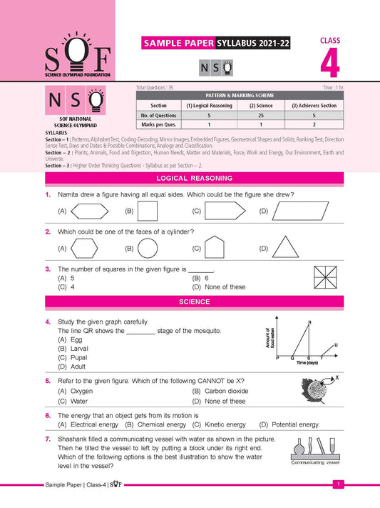 Class 4 NSO official Sample question paper - Olympiad tester