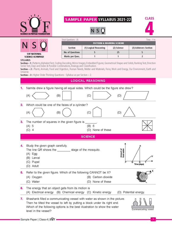Class 4 NSO official Sample question paper - Olympiad tester