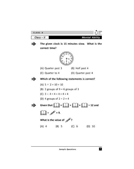 Class 2 Unified Cyber Olympiad (UCO) sample question paper | Olympiad ...