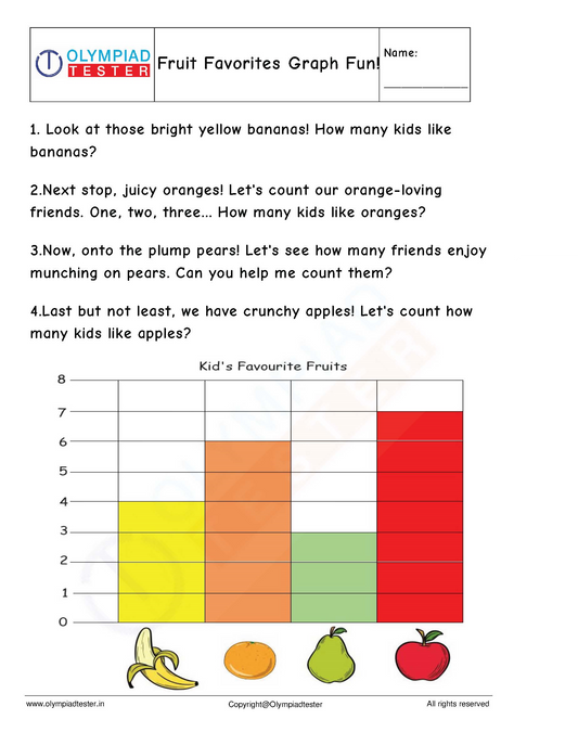 Fruit Bar Graph Activity for Kindergarten Kids