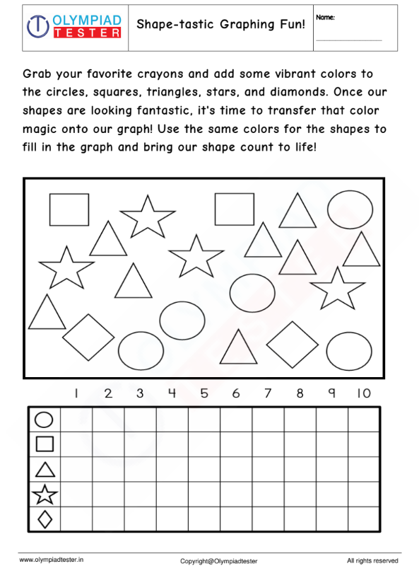 Kindergarten Math Worksheet - Shape Graphing