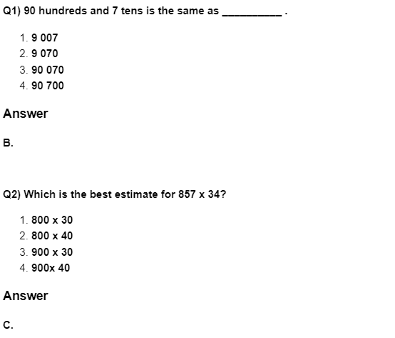 Class 4 Maths - Number System - Set 07