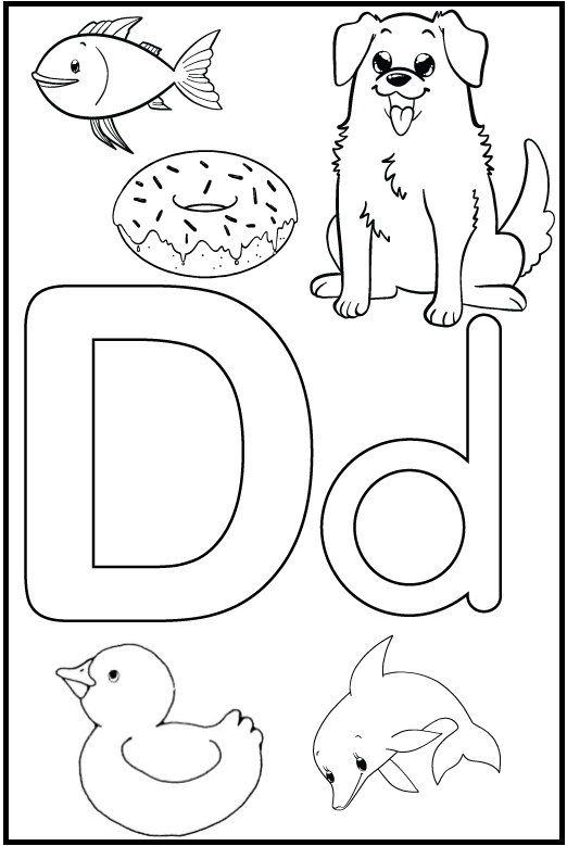 Letter D worksheet for kindergarten