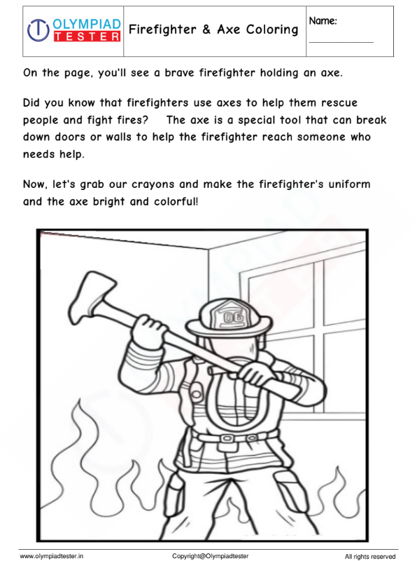 Firefighter & Axe Coloring Adventure for kids