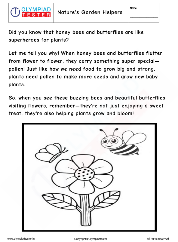 Kindergarten Science Workheet - Pollinators
