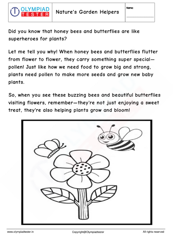 Kindergarten EVS worksheet - pollinators