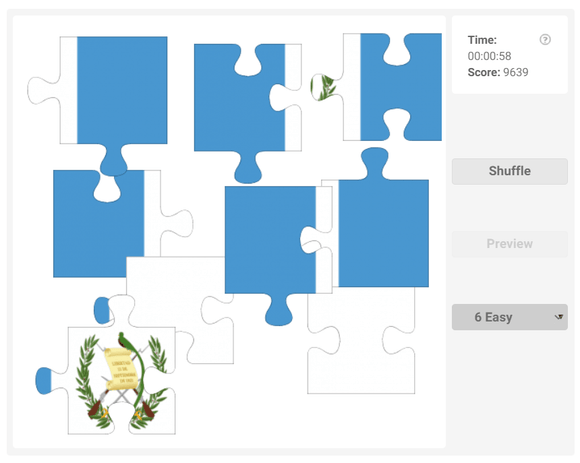 Online Jigsaw puzzle for kids - Country flag of Guatemala