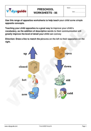 Free Preschool worksheets for download - 86