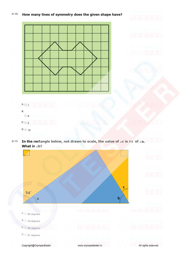 Class 6 IMO Maths Olympiad pdf worksheet 03 for level 2 and achiever section practice.This is for Class 6 Maths Olympiad preparation(IMO,iOM,NSTSE,NIMO,ASSET Maths,ICAS/IAIS Maths).