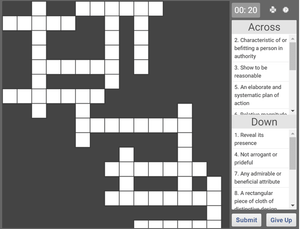 Online Crossword puzzle for English Vocabulary - 08
