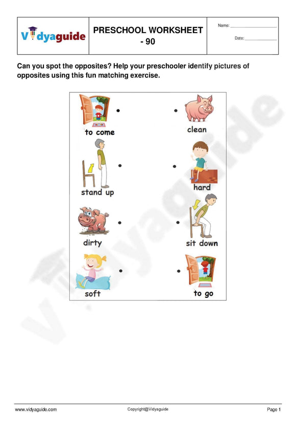 Free Preschool worksheets for download