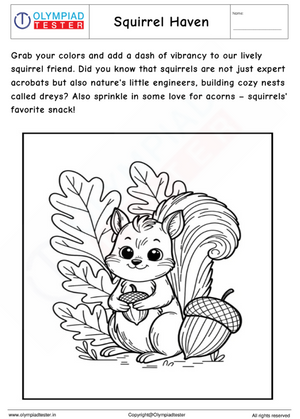 Nutty Adventures - Squirrel Coloring Page