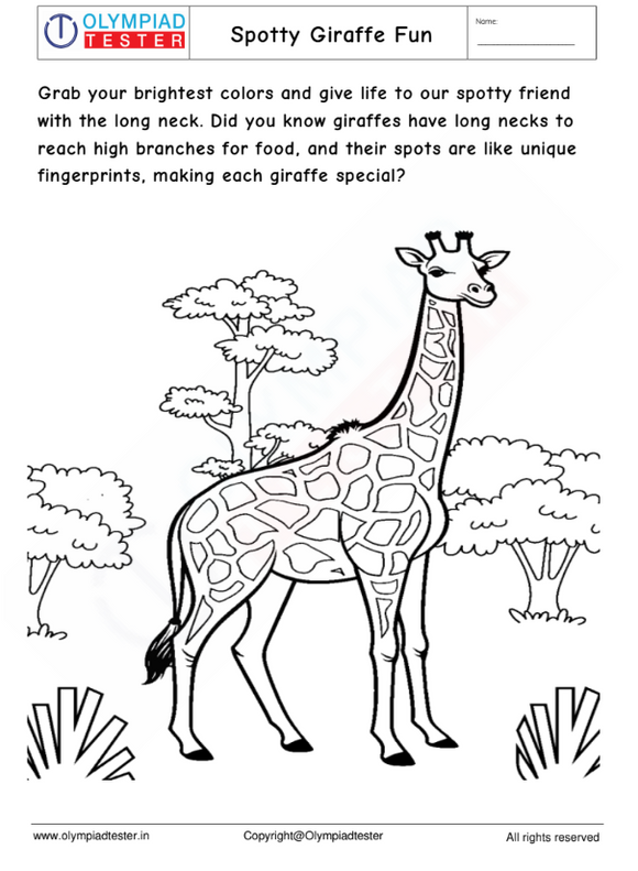 Spotty Giraffe Coloring Page