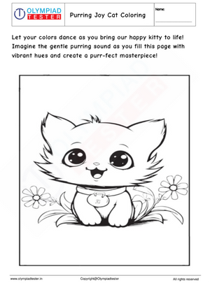Purring Joy Cat Coloring Page