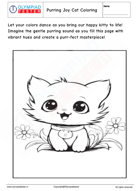 Cat Coloring Page for kindergarten 