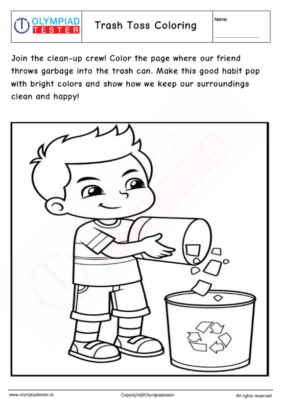 Kindergarten coloring page : Coloring Clean Habits