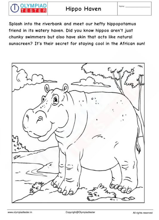 Hippo Coloring Page