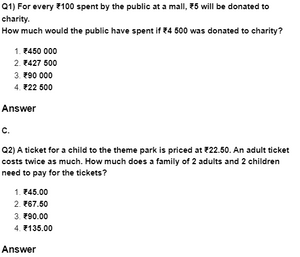 MCQs on Money for Class 4