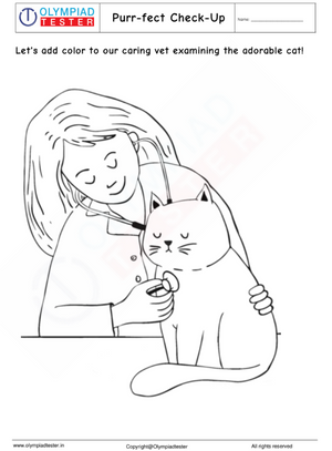 Veterinarian Coloring Page: Purr-fect Check-Up