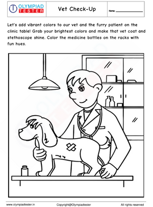Veterinarian coloring pages: Vet Check-Up