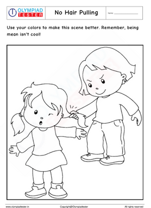 Kindergarten Coloring Worksheet :No Hair Pulling