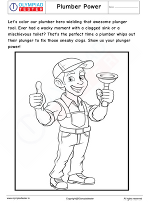 Plumber Coloring Page : Plunger Tool Power