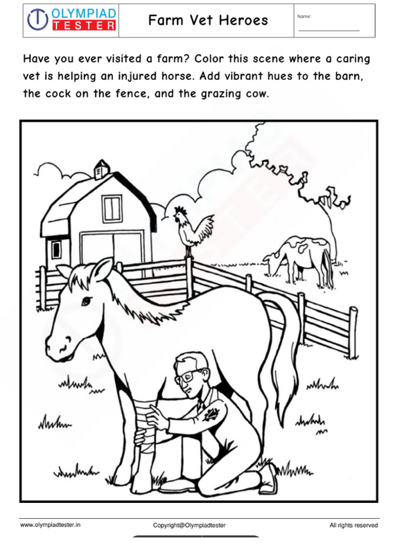 Veterinarian coloring page : Farm Vet Heroes