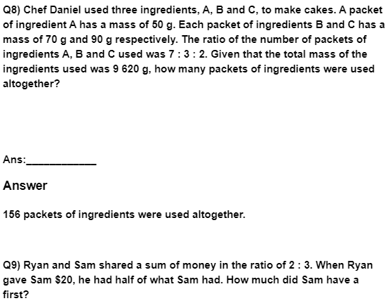 Class 6 Maths - Ratio - set 02