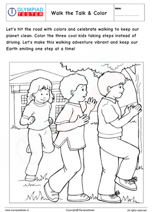 Kindergarten Coloring Worksheet - Walk the Talk & Color