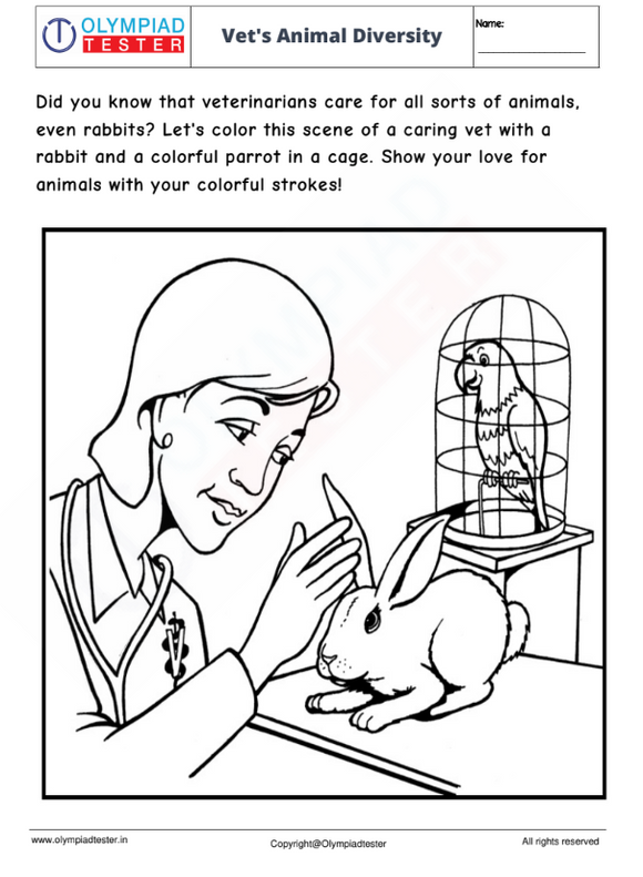 Veterinarian coloring page : All Creatures Vet Visit