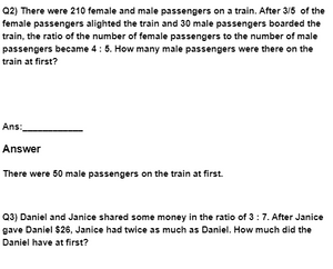 Grade 6 Maths - Ratio - Set 01