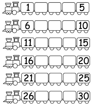 Kindergarten Number Train Adventure – Fill in the Missing Numbers ...