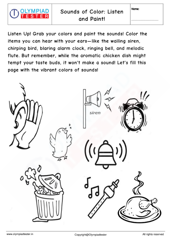 Kindergarten Worksheet : hearing