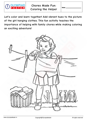 Kindergarten Coloring Worksheet - Chores Made Fun