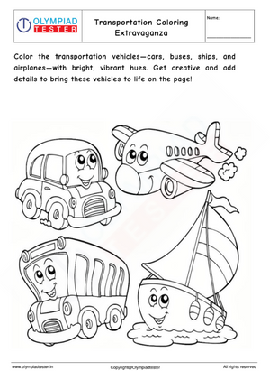 Kindergarten Coloring Pages: Transportation Coloring Extravaganza