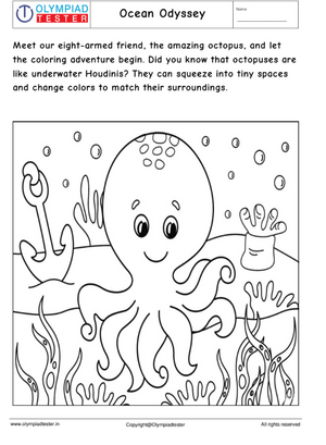 Ocean Odyssey - Octopus Coloring Page