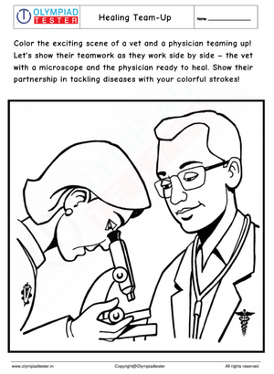 Vet Coloring Page: Healing Team -Up