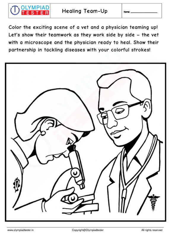 Vet Coloring Page: Healing Team -Up