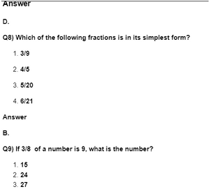 CBSE Class 4 Maths Common Fractions Worksheet