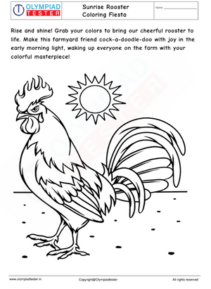Sunrise Rooster Coloring Fiesta